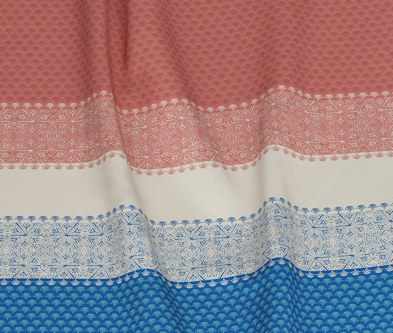 Ethnic Stripe Pink 100% Cotton Antibacterial Bedsheet Set