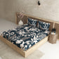 Fern Black 100% Cotton Antibacterial Bedsheet Set