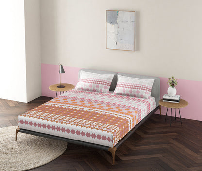 Fenster Red 100% Cotton Antibacterial Bedsheet Set