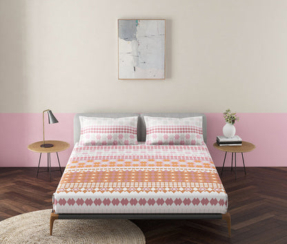 Fenster Red 100% Cotton Antibacterial Bedsheet Set