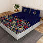 Florescence Blue Designer Antibacterial Cotton Bed Linen Set by Rohit Bal