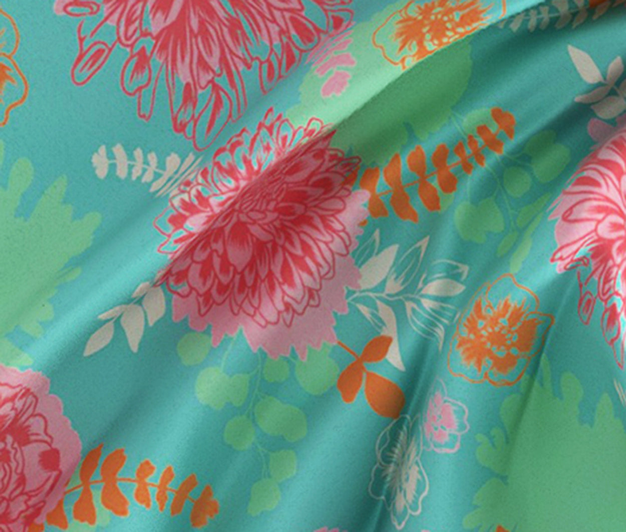Florian Teal 100% Cotton Antibacterial Bedsheet Set