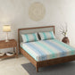 Folk Blue 100% Cotton Antibacterial Bedsheet Set