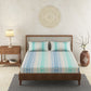 Folk Blue 100% Cotton Antibacterial Bedsheet Set