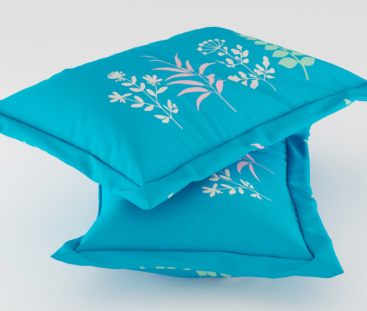 Wild Flora Aqua 100% Cotton Antibacterial Bedsheet Set