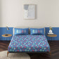 Wild Flora Dark Blue 100% Cotton Antibacterial Bedsheet Set