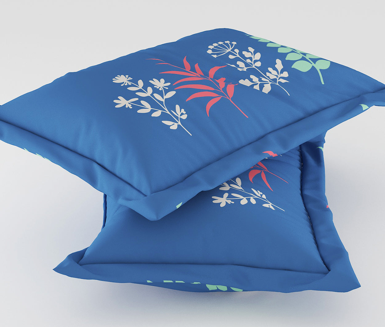 Wild Flora Dark Blue 100% Cotton Antibacterial Bedsheet Set
