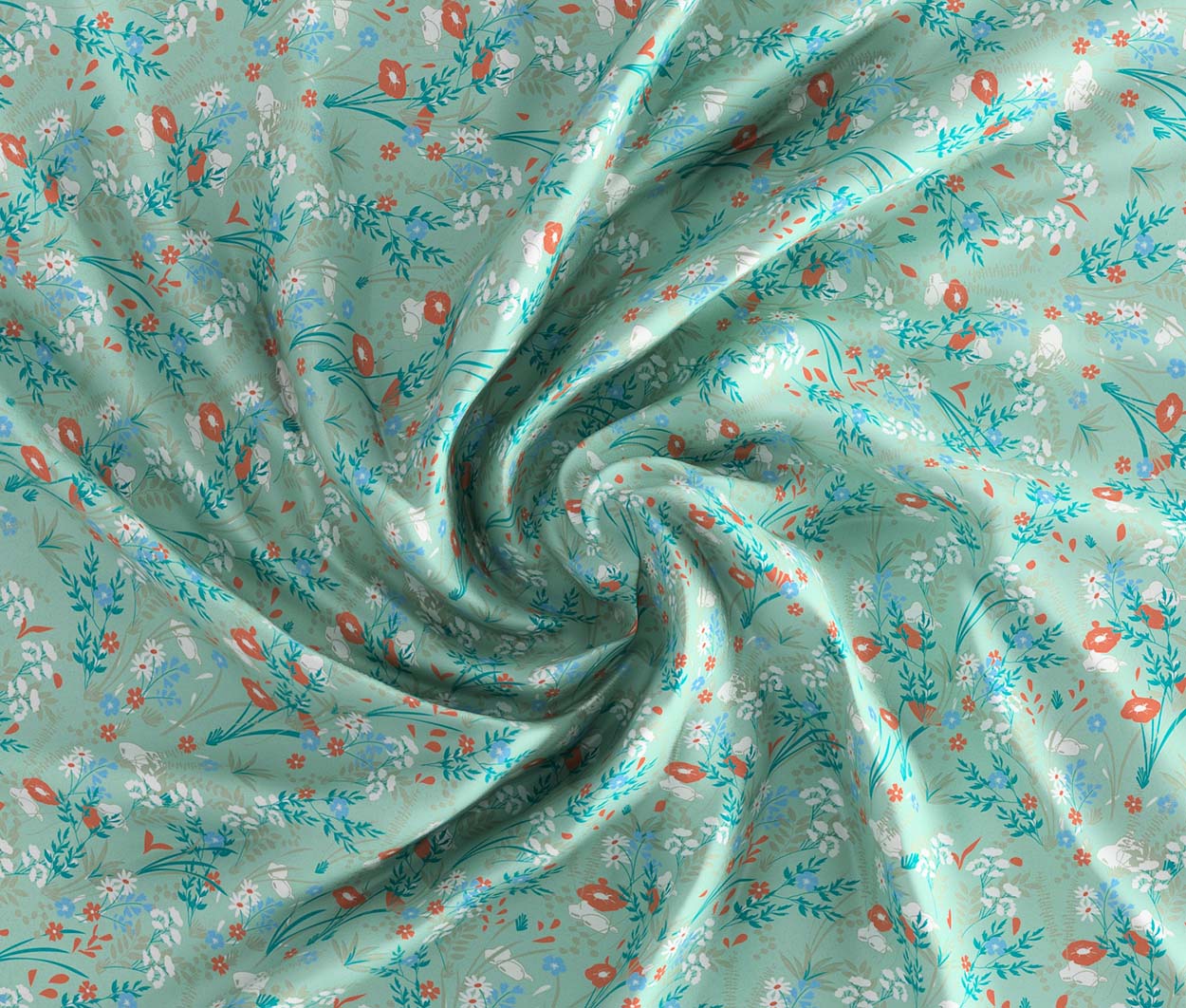 Jardin Teal 100% Cotton Antibacterial Bedsheet Set