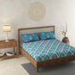 Koral Blue 100% Cotton Antibacterial Bedsheet Set