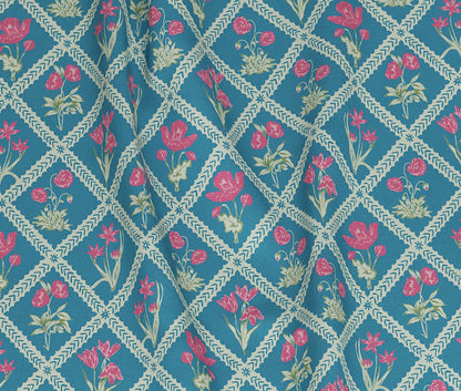 Koral Blue 100% Cotton Antibacterial Bedsheet Set