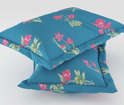 Koral Blue 100% Cotton Antibacterial Bedsheet Set