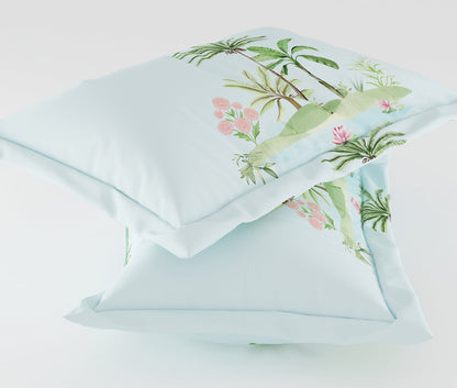 Landscape Blue 100% Cotton Antibacterial Bedsheet Set