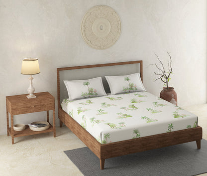 Landscape Cream 100% Cotton Antibacterial Bedsheet Set