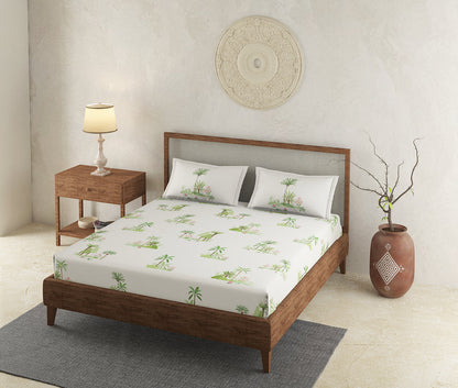 Landscape Cream 100% Cotton Antibacterial Bedsheet Set