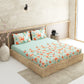 Magnolia Teal 100% Cotton Antibacterial Bedsheet Set