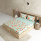 Magnolia Teal 100% Cotton Antibacterial Bedsheet Set