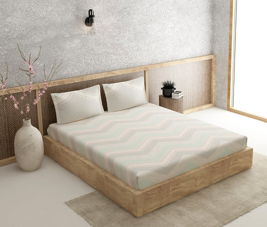 Sway Beige 100% Cotton Antibacterial Bedsheet Set