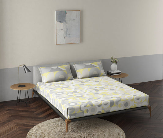 Popsicle Yellow 100% Cotton Antibacterial Bedsheet Set