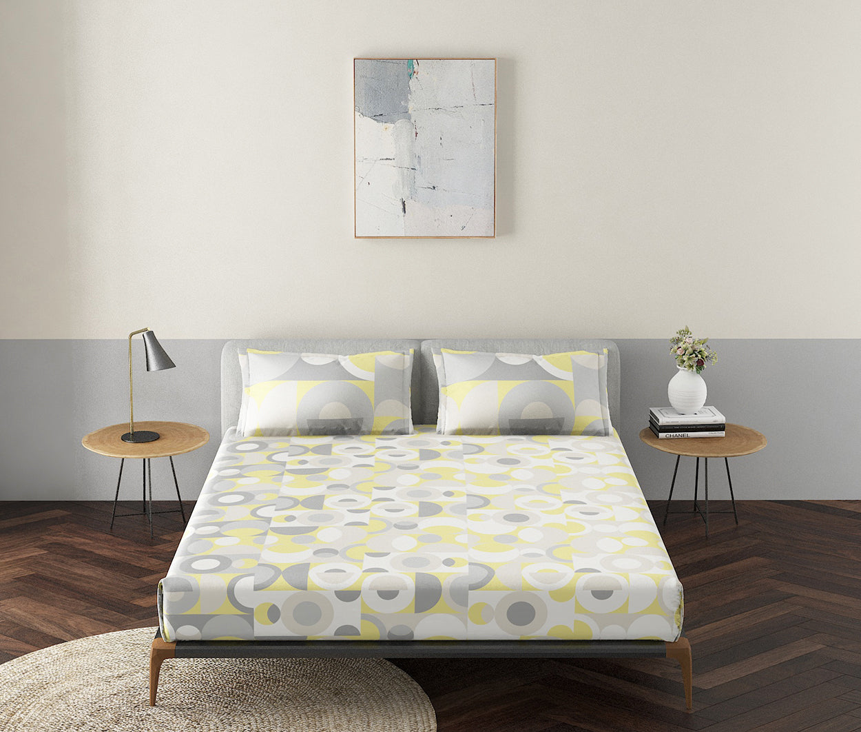 Popsicle Yellow 100% Cotton Antibacterial Bedsheet Set