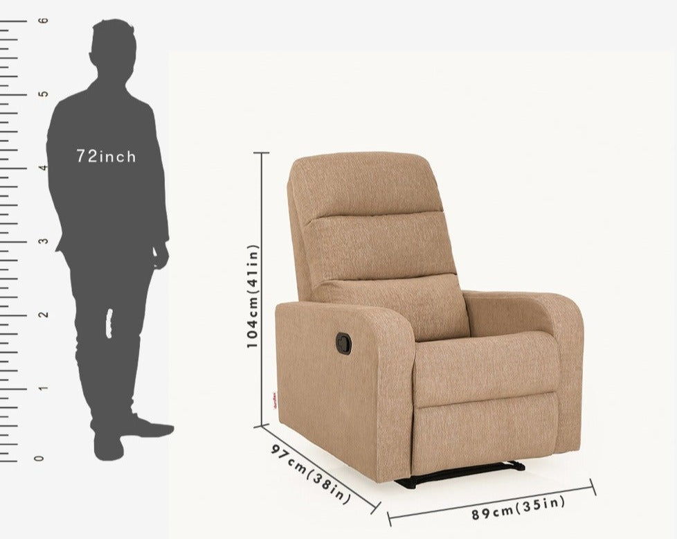 Elysian Brown Fabric Recliner