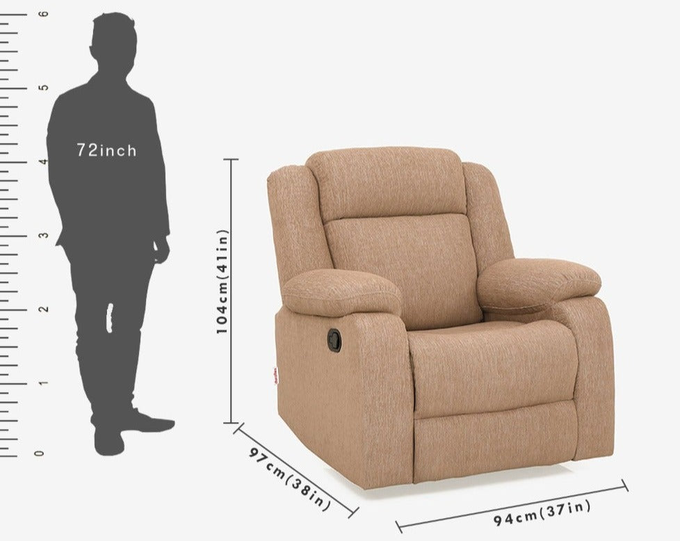 Avalon Brown Fabric Recliner